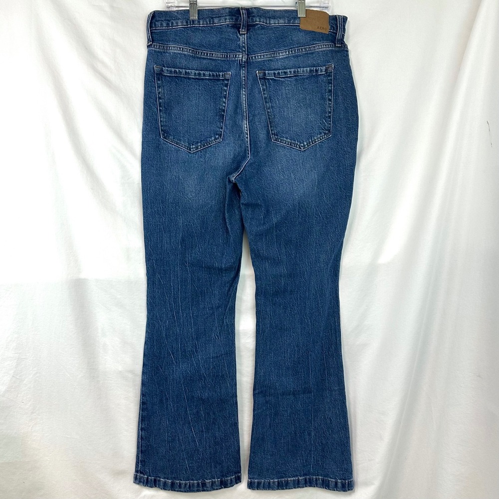 AEROPOSTALE High Rise Flare Bell Bottom Jeans Blue Denim Women Plus 16 Retro 70s - Picture 3 of 7